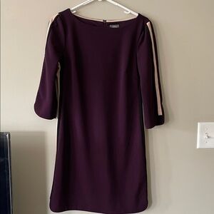 Vince Camuto Plum Long Sleeve Dress with Pink Stripes